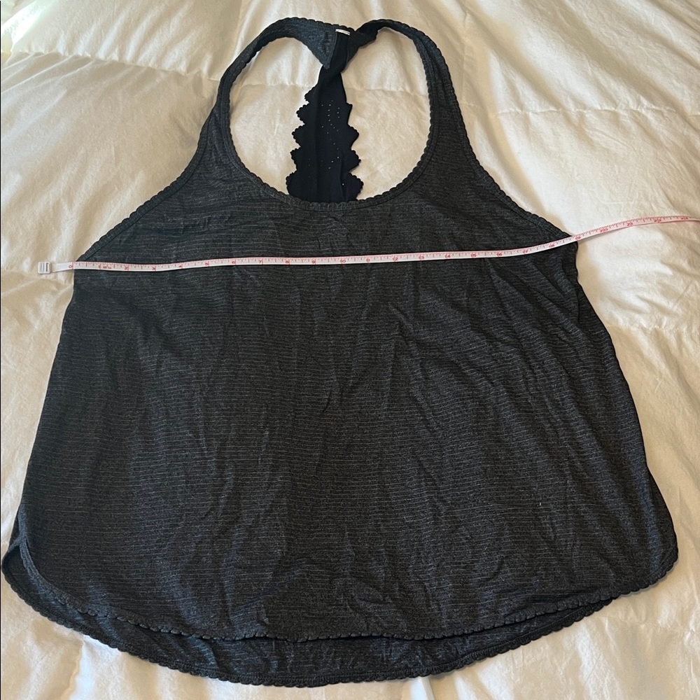 lululemon athletica charcoal grey w/ subtle stripe Tank Top